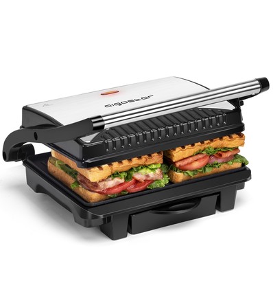 PaniniMaster 1000W Hett Pro - Rustfrit Stål & Keramisk Belægning