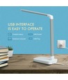 LED Bordlampe - Sølv, 5W, 3000-6500K (Berøringsdæmpning, USB-Opladningsstik & Trådløs Mobilopladning)