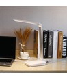 LED Bordlampe - Sølv, 5W, 3000-6500K (Berøringsdæmpning, USB-Opladningsstik & Trådløs Mobilopladning)