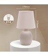 Keramisk Bordlampe E14 - Lys Brun