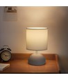 Keramisk Bordlampe E14-02 - Hvid Lampeskærm & Brun Fod