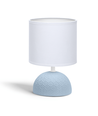 Keramik Bordlampe E14 - 02 - Hvid Lampeskærm, Blå Base