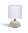 Keramik Bordlampe - E14, Ø3, Hvid Lampeskærm, Brun Base