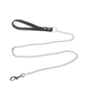 Hundesnok-kæde med PU Håndtag - D3.0mm*L120cm - Sort/Brun/Rød, assorteret 1 stk.