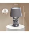Keramisk Bordlampe E14 - Grå