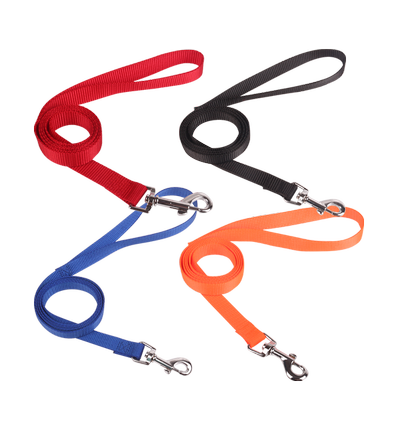 Simpel Hundesnor i Kunstlæder og Nylon - 1.0 cm W x 120 cm L - Rød | Sort | Blå | Orange, assorteret 1 stk.