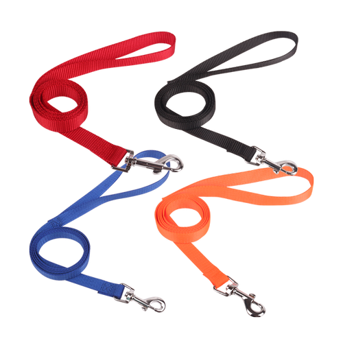 Imiteret Nylon Hundesnor - W2.0*L120cm - Enkelt, Rød/Sort/Blå/Orange, assorteret 1 stk.