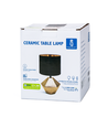 Keramik Bordlampe - E14, 13W, Sort Lampeskærm, Guld Base